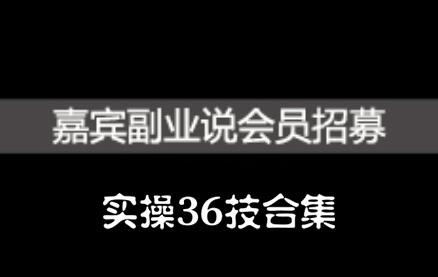 嘉宾副业说实操36技合集，价值1380元-靠谱项目库