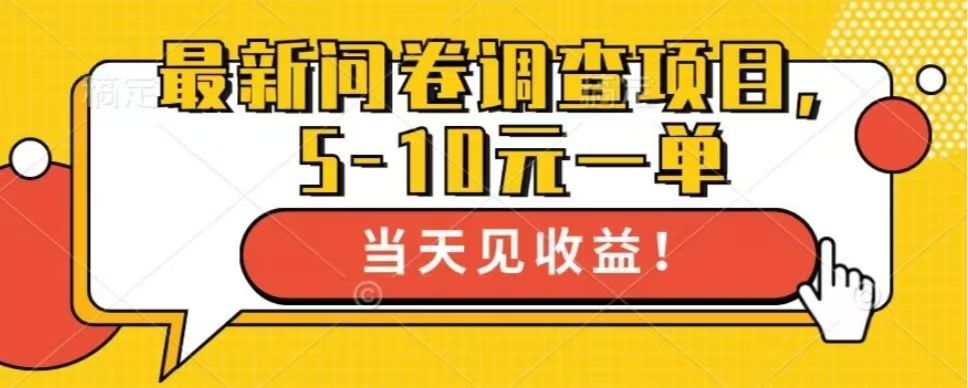 最新问卷调查项目，共12个平台，单日零撸100＋-靠谱项目库