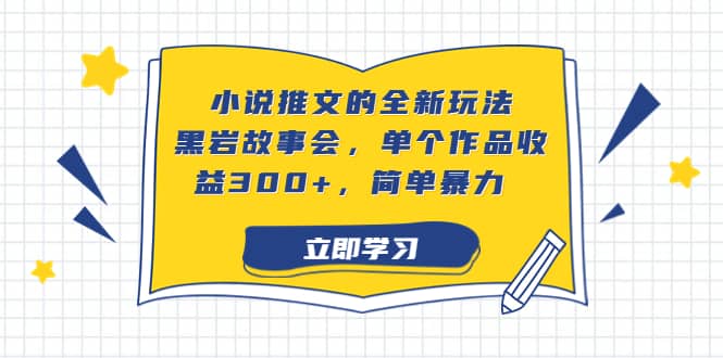 小说推文的全新玩法，黑岩故事会，单个作品收益300+，简单暴力-靠谱项目库