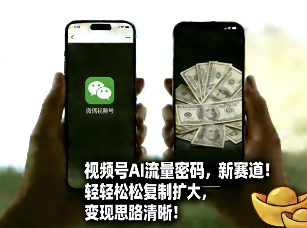 视频号AI流量密码新赛道，轻轻松松复制扩大，变现思路清晰-靠谱项目库