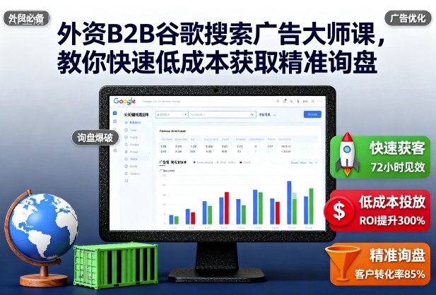 外资B2B谷歌搜索广告大师课，教你快速低成本获取精准询盘-靠谱项目库