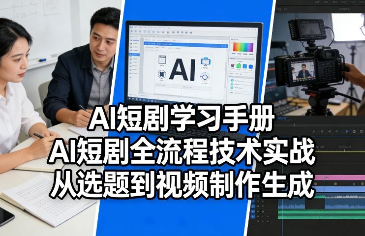 AI短剧学习手册，AI短剧全流程技术实战，从选题到视频制作生成-靠谱项目库