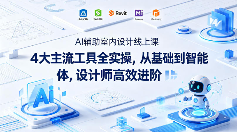 AI辅助室内设计线上课｜4大主流工具全实操，从基础到智能体，设计师高效进阶-靠谱项目库