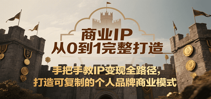 商业IP从0到1完整打造，手把手教IP变现全路径，打造可复制的个人品牌商业模式-靠谱项目库
