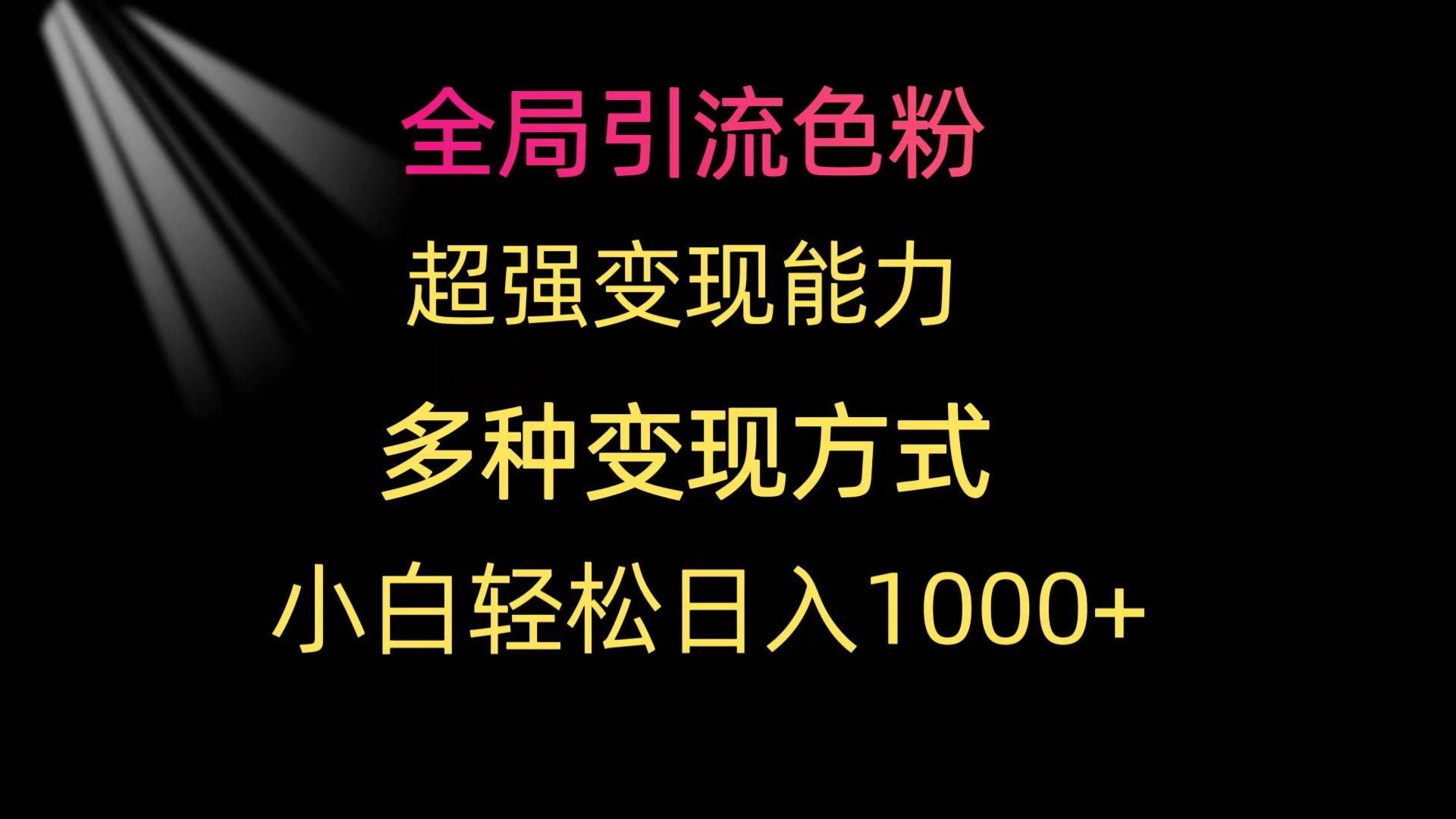 （9680期）全局引流色粉 超强变现能力 多种变现方式 小白轻松日入1000+-靠谱项目库