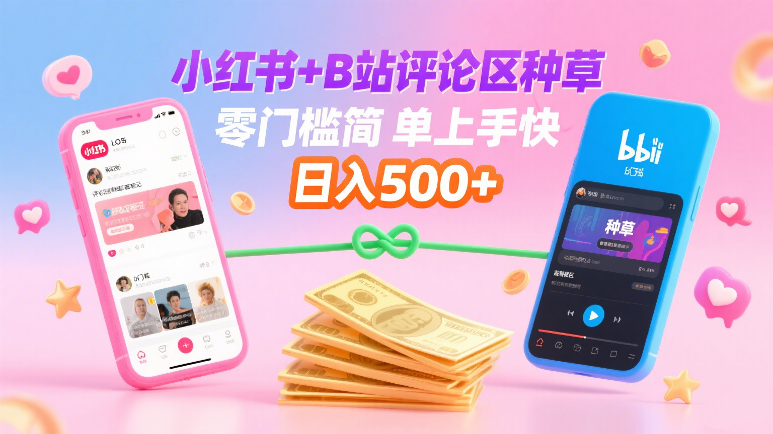 小红书+B站评论区种草，0门槛1分钟一单，只需复制粘贴，日入500+-靠谱项目库