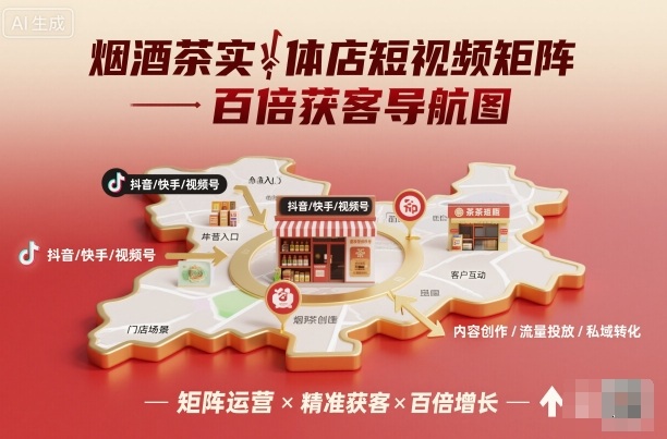 烟酒茶实体店短视频矩阵百倍获客导航图-靠谱项目库