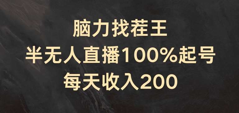脑力找茬王，半无人直播100%起号，每天收入200+【揭秘】-靠谱项目库
