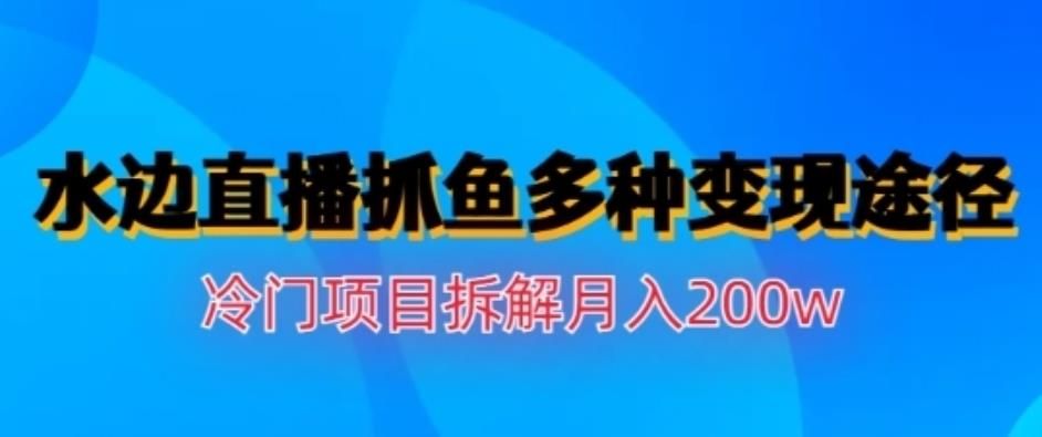 水边直播抓鱼，多种变现途径冷门项目，月入200w拆解【揭秘】-靠谱项目库
