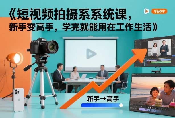 短视频拍摄系统课，新手变高手，学完就能用在工作生活-靠谱项目库
