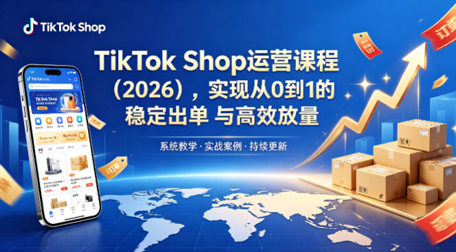 TikTok Shop运营课程（2026），实现从0到1的稳定出单与高效放量-靠谱项目库