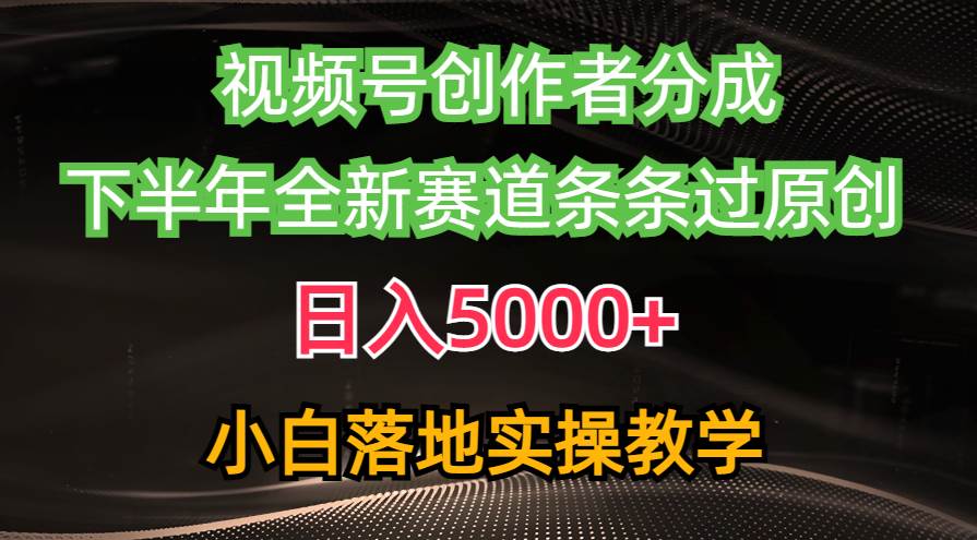 （10294期）视频号创作者分成最新玩法，日入5000+  下半年全新赛道条条过原创，小…-靠谱项目库