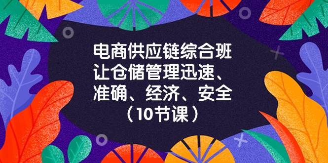 （8246期）电商-供应链综合班，让仓储管理迅速、准确、经济、安全！（10节课）-靠谱项目库