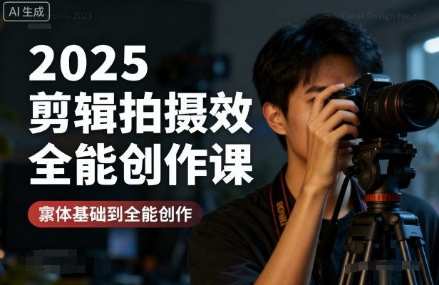 2025剪辑拍摄特效全能创作课，零基础到全能创作-靠谱项目库