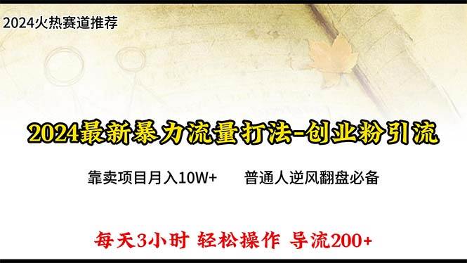 2024年最新暴力流量打法，每日导入300+，靠卖项目月入10W+-靠谱项目库