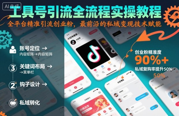 工具号引流全流程保姆级实操教程，全平台精准引流创业粉，最前沿的私域变现技术赋能-靠谱项目库