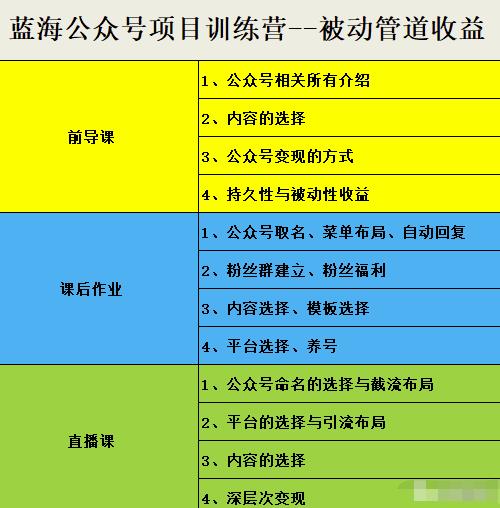 米辣微课·蓝海公众号项目训练营，手把手教你实操运营公众号和小程序变现-靠谱项目库