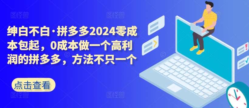 拼多多2024零成本包起，0成本做一个高利润的拼多多，方法不只一个-靠谱项目库