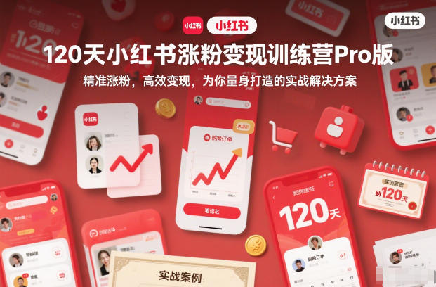 120天小红书涨粉变现训练营Pro版，​精准涨粉，高效变现​，为你量身打造的实战解决方案-靠谱项目库