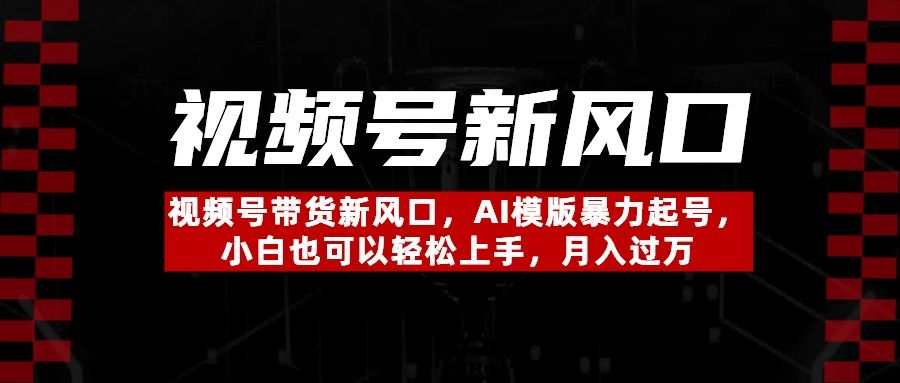 视频号带货新风口，AI模版暴力起号，小白也可以轻松上手，月入过万-靠谱项目库
