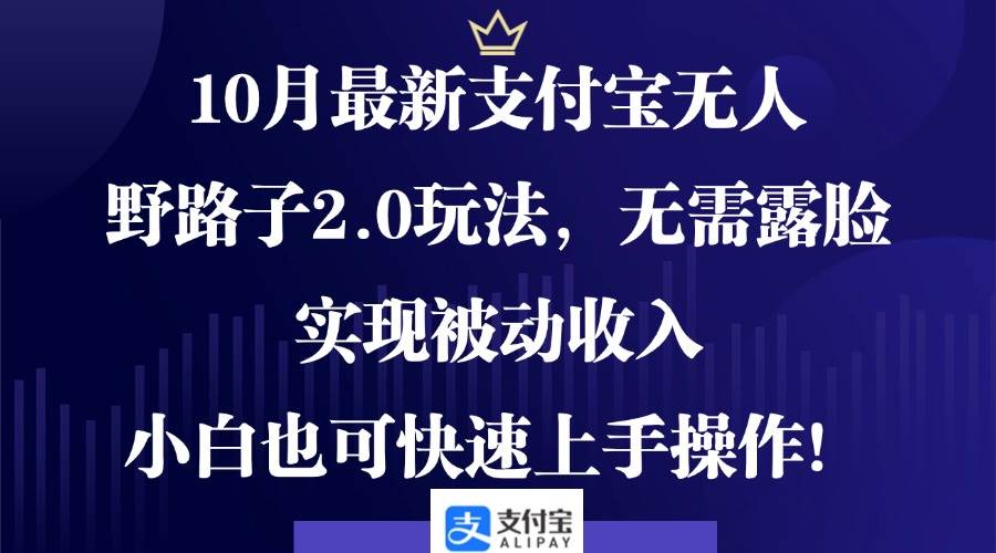 （12824期）10月最新支付宝无人野路子2.0玩法，无需露脸，实现被动收入，小白也可…-靠谱项目库