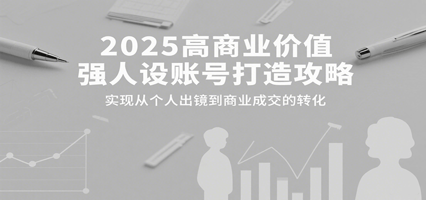 2025高商业价值强人设账号打造攻略，实现从个人出镜到商业成交的转化-靠谱项目库