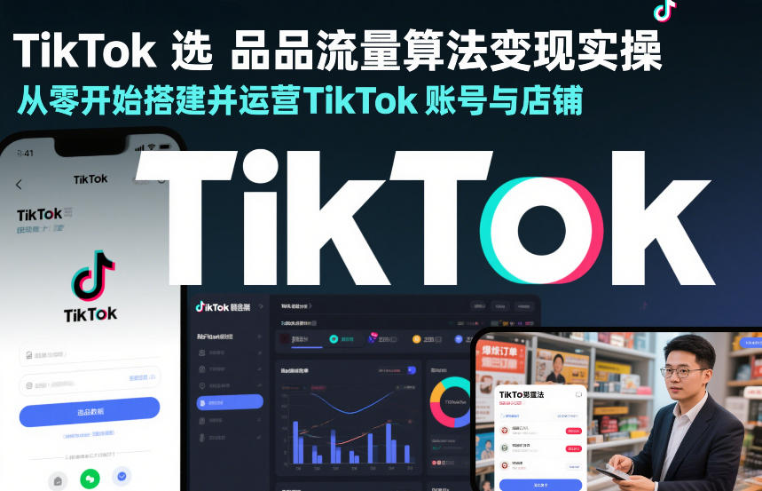 TikTok选品流量算法变现实操，从零开始搭建并运营TikTok账号与店铺-靠谱项目库