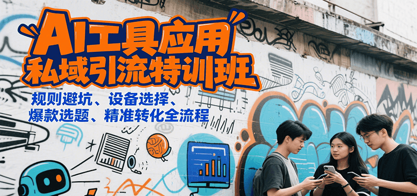 AI工具应用私域引流特训班，规则避坑、设备选择、爆款选题、精准转化全流程-靠谱项目库