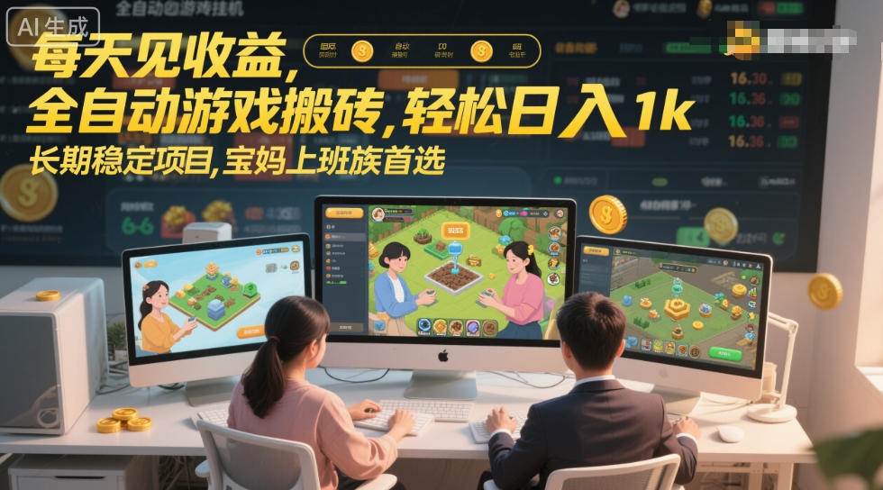 每天见收益，全自动游戏搬砖，轻松日入1k，长期稳定项目，宝妈上班族首选【揭秘】-靠谱项目库