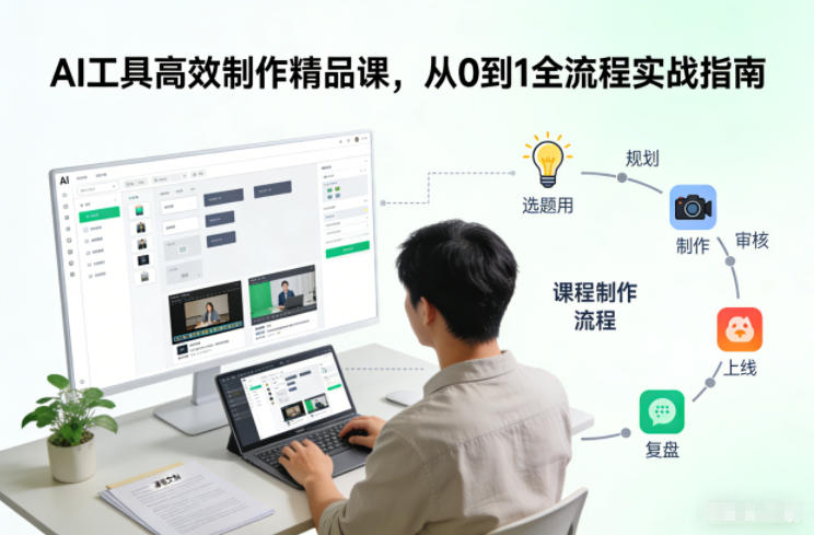 AI工具高效制作精品课，从0到1全流程实战指南-靠谱项目库