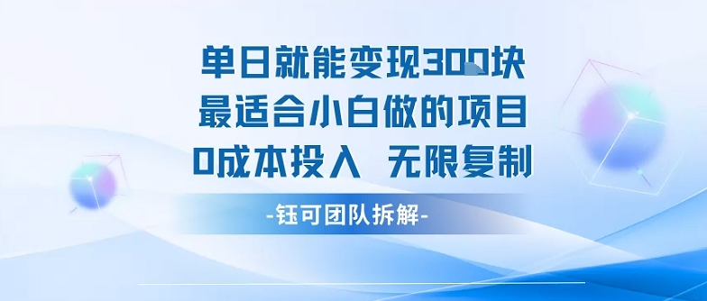 单日就能变现3张最适合小白做的项目0成本投入 无限复制-靠谱项目库