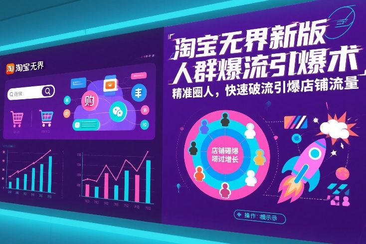 淘宝无界新版人群爆流引爆术，精准圈人，快速破流引爆店铺流量-靠谱项目库
