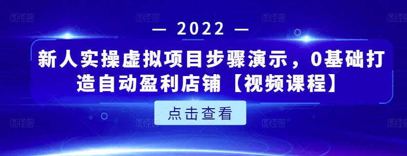 新人实操虚拟项目步骤演示，0基础打造自动盈利店铺【视频课程】-靠谱项目库