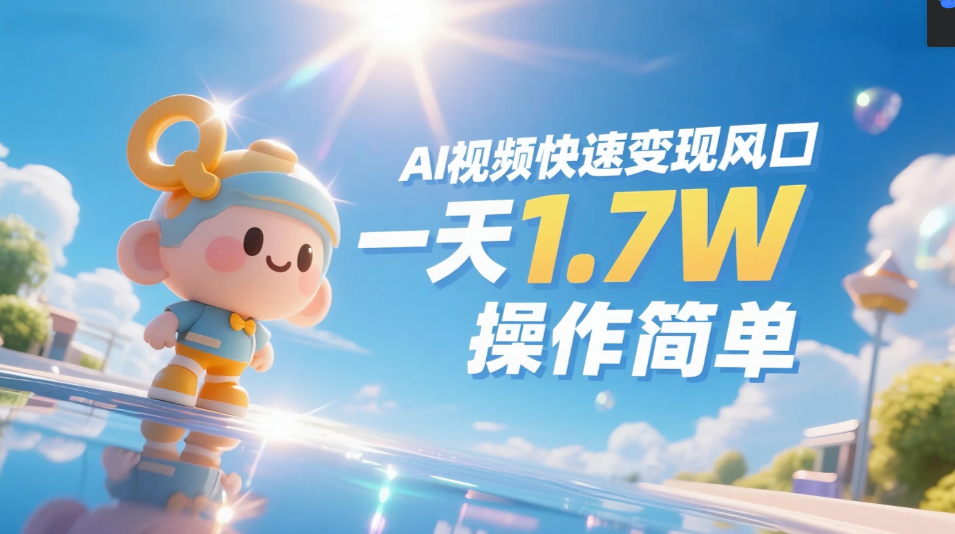 《Ai视频变现风口，一天1.7W，收入无上限，操作简单》-靠谱项目库