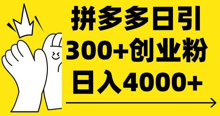 拼多多日引300+创业粉 日入4000+-靠谱项目库