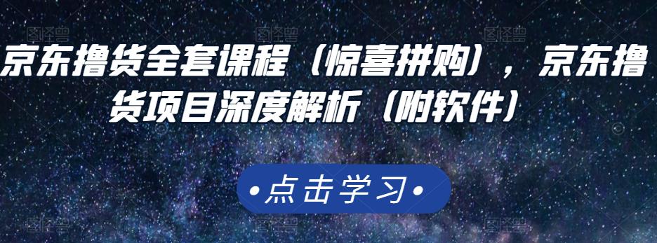 京东撸货全套课程（惊喜拼购），京东撸货项目深度解析（附软件）-靠谱项目库