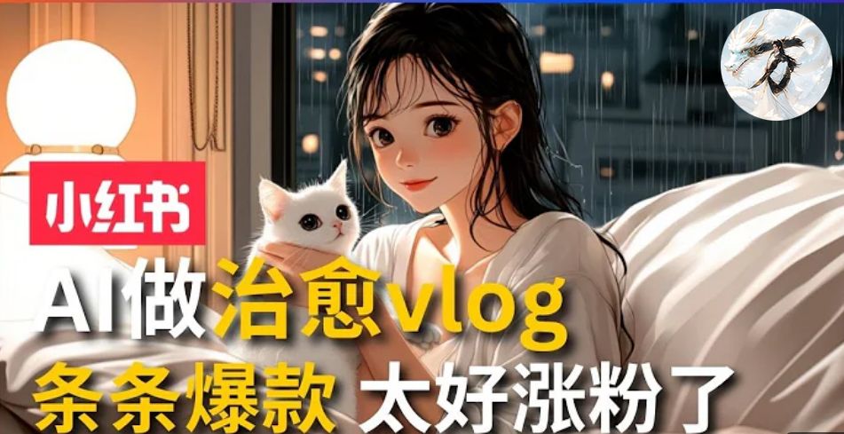 AI治愈系vlog动画视频，小红书7天 涨粉破千，商单报价1500+，0成本制作，日入2000+，有手就会 -靠谱项目库