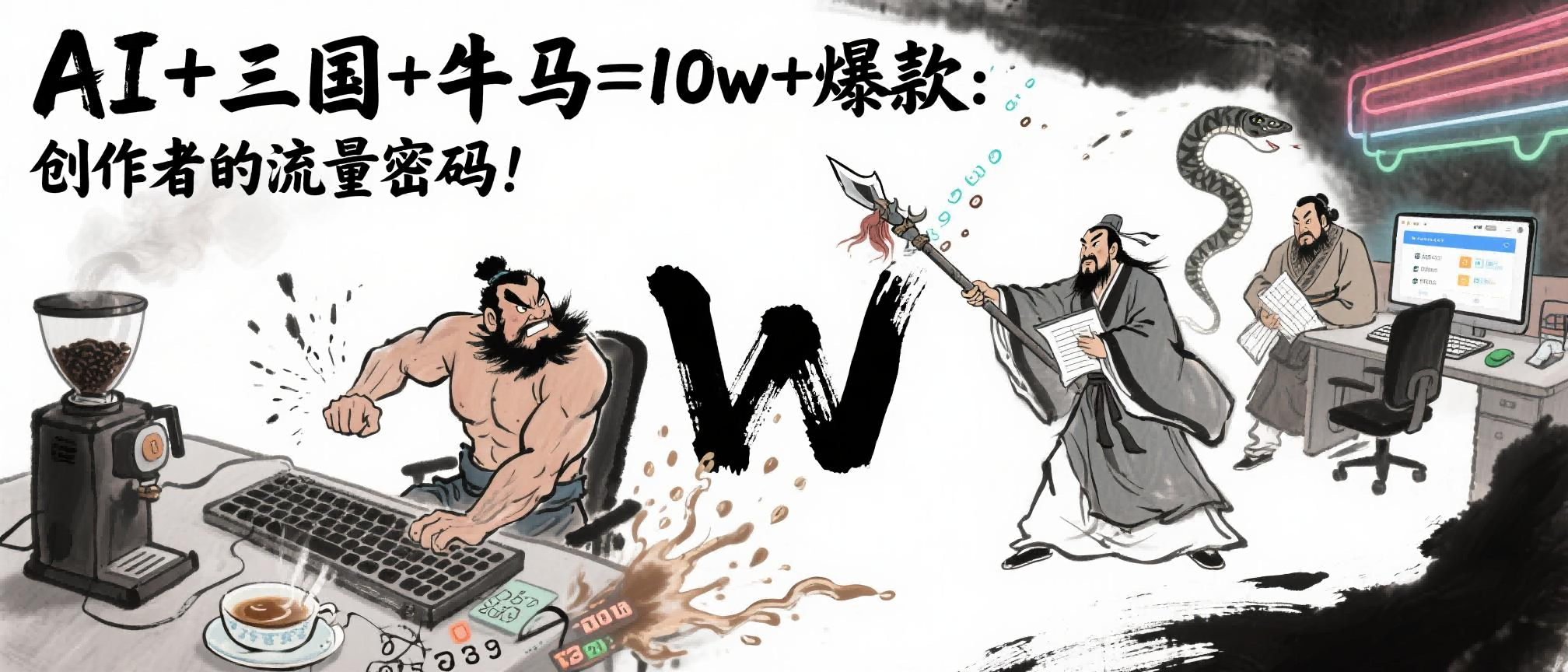 AI+三国+牛马=10w+爆款：创作者的流量密码！-靠谱项目库