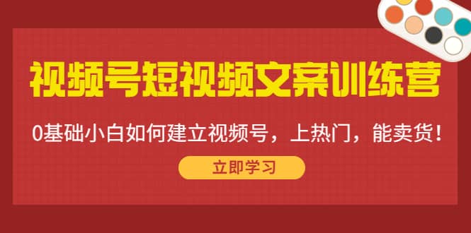 视频号短视频文案训练营：0基础小白如何建立视频号，上热门，能卖货！-靠谱项目库