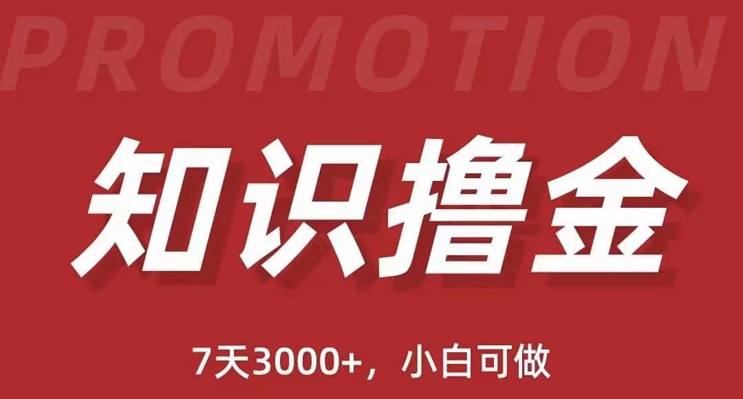 抖音知识撸金项目：执行力强当天见收益(教程+资料)-靠谱项目库