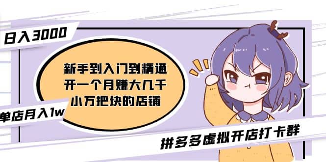 拼多多虚拟开店打卡群：入门到精通（昨日群里有小伙伴3000+）2月26更新-靠谱项目库