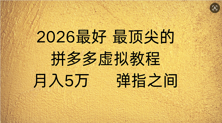 拼多多虚拟店懒人运营法：机器人包办回复发货，月入5W+教程-靠谱项目库