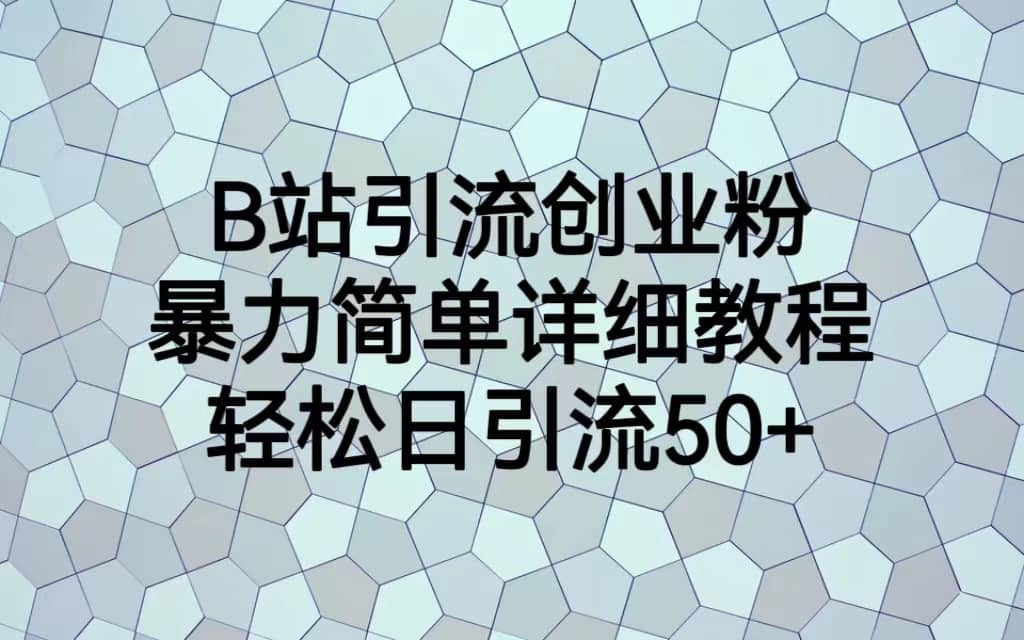 B站引流创业粉，暴力简单详细教程，轻松日引流50+-靠谱项目库