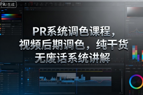 PR系统调色课程，视频后期调色，纯干货无废话系统讲解-靠谱项目库