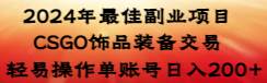 （8941期）2024年最佳副业项目 CSGO饰品装备交易 轻易操作单账号日入200+-靠谱项目库
