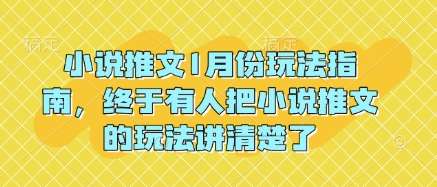 小说推文1月份玩法指南，终于有人把小说推文的玩法讲清楚了!-靠谱项目库