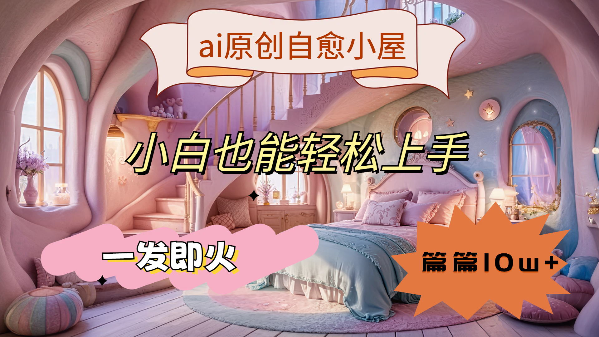 ai原创治愈小屋，小白也能轻松上手，一发即火，篇篇10w+-靠谱项目库