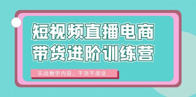 短视频直播电商带货进阶训练营：实战教学内容，干货不废话-靠谱项目库
