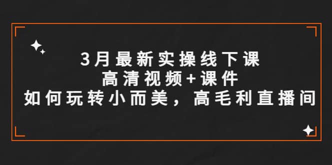 3月最新实操线下课高清视频+课件，如何玩转小而美，高毛利直播间-靠谱项目库