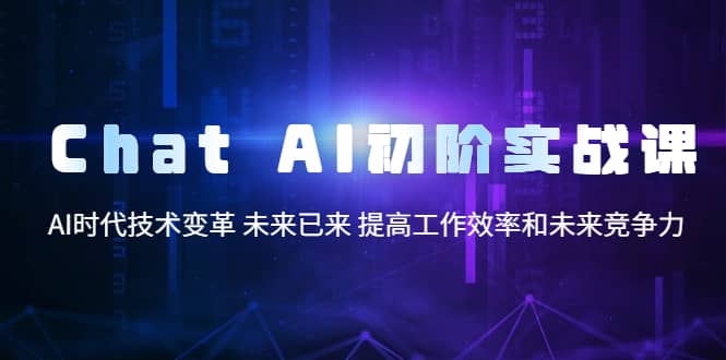 Chat AI初阶实战课，AI时代技术变革 未来已来 提高工作效率和未来竞争力-靠谱项目库
